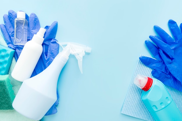 Disinfection equipment on table