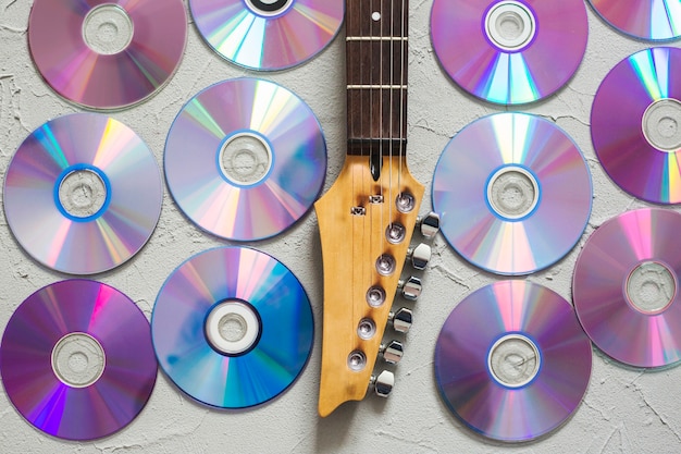 Disks and guitar neck
