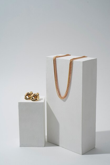 Display of shiny and elegant gold chain