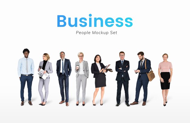 Diverse business people characters set