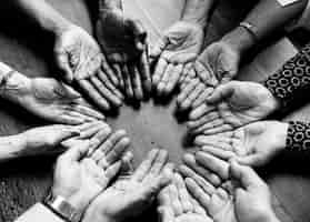 Free photo diverse hands in a circle