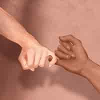 Free photo diverse hands pinky promise aesthetic illustration social media post