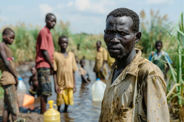 Free photo diverse people in refugee camps