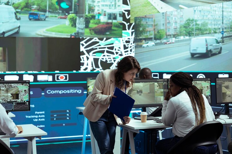 Free Photo diverse staff look at import logistics to help with order tracking and shipment