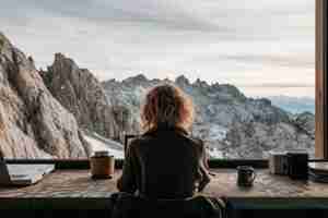 Бесплатное фото diverse young people being digital nomads and working remotely from dreamy locations