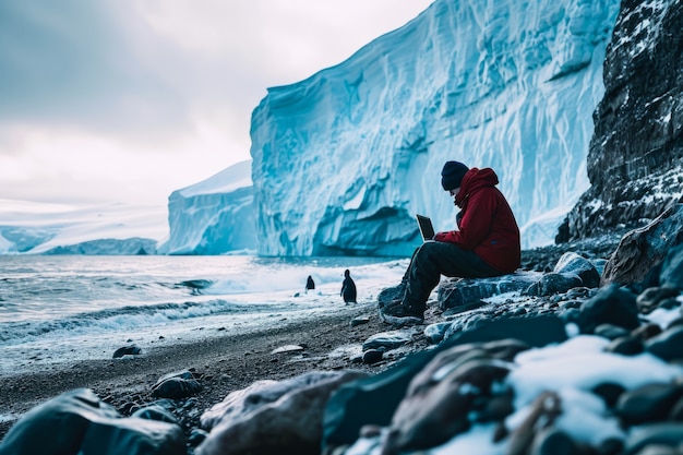 무료 사진 diverse young people being digital nomads and working remotely from dreamy locations