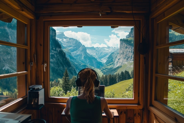 Foto gratuita giovani diversi che sono nomadi digitali e lavorano a distanza da luoghi da sogno