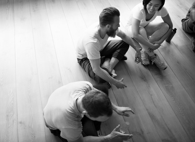 Diversity People Exercise Class Relax Concept