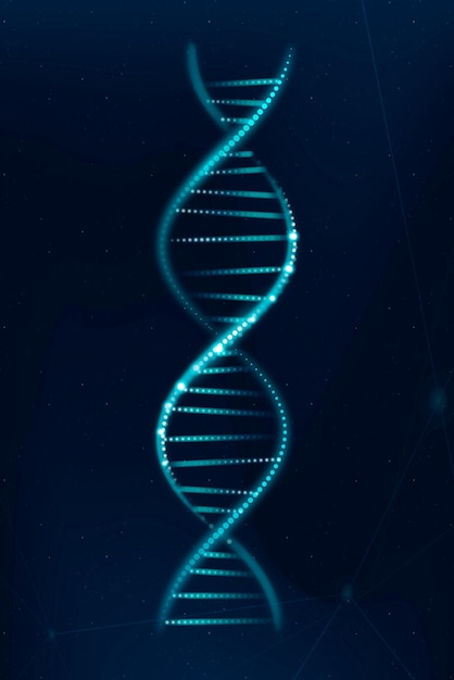 ДНК генетическая биотехнология наука синяя неоновая графика