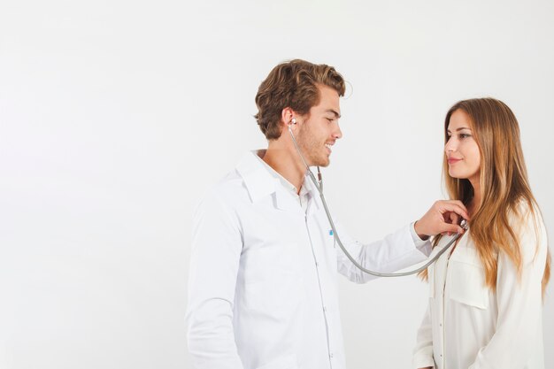 Doctor checking his patient