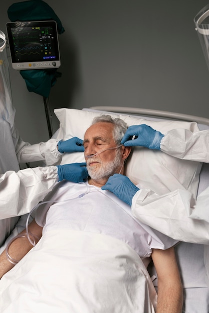 Doctor checking a patient's respiratory problems