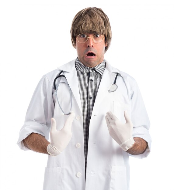 Doctor doing surprise gesture