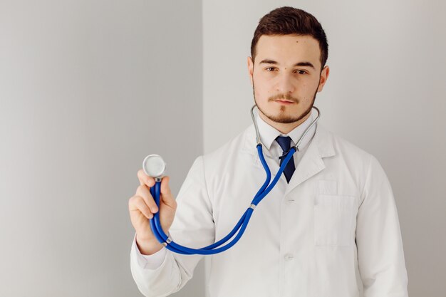 Doctor examines the patient . Medicine and health care concept.