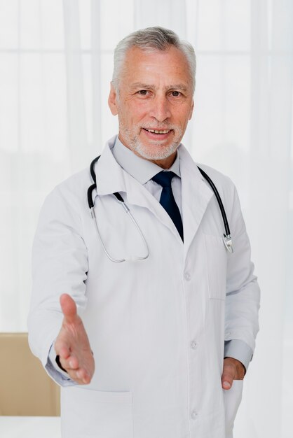 doctor holding out his hand