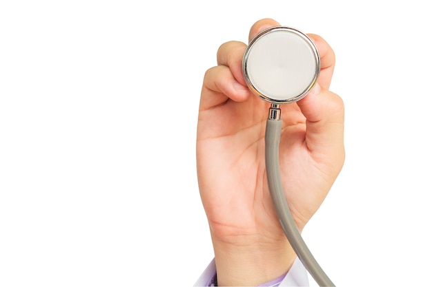 Free photo doctor is going to examine his patient using his stethoscope isolated over white.