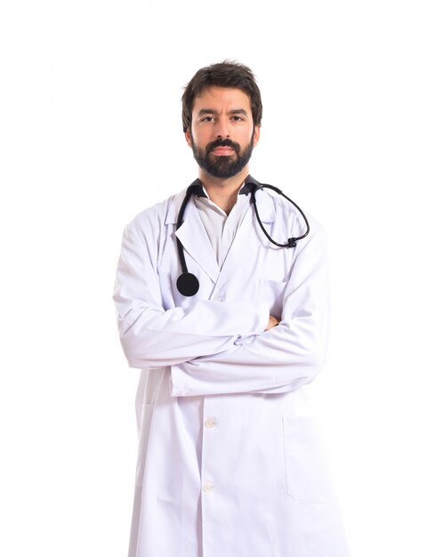 Doctor over isolated white background