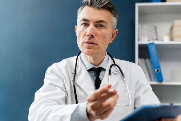 Foto gratuita medico che offre teleconsulto medico