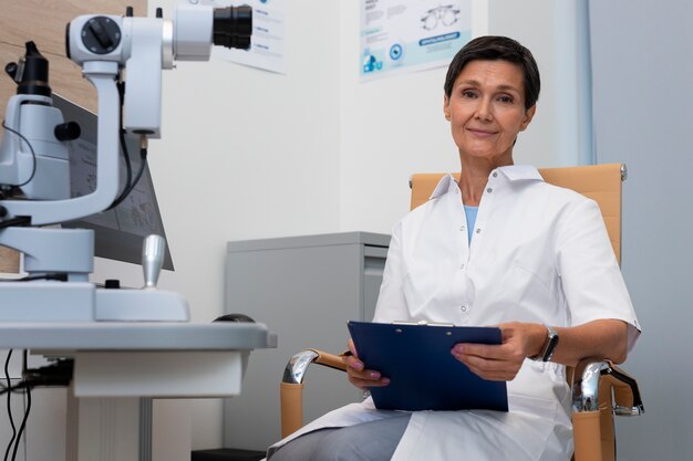 Doctor in ophthalmologist's office