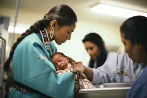 Free photo doctor performing a medical checkup on patient