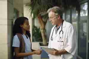 Free photo doctor performing a medical checkup on patient