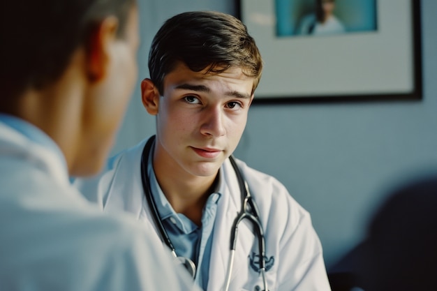 Doctor performing a medical checkup on patient