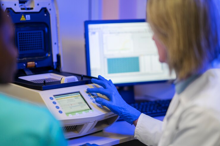 Free Photo doctor performing medical research in lab