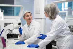 Free photo doctor performing medical research in lab