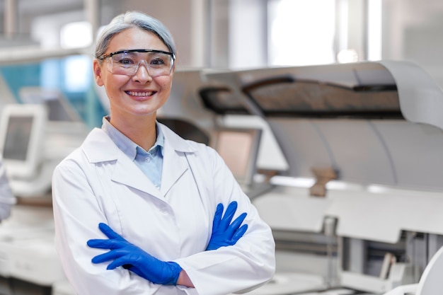 Doctor performing medical research in lab