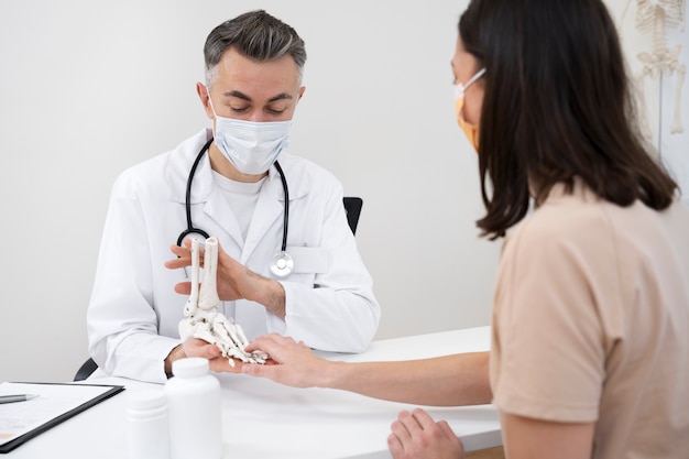 Doctor performing routine medical checkup