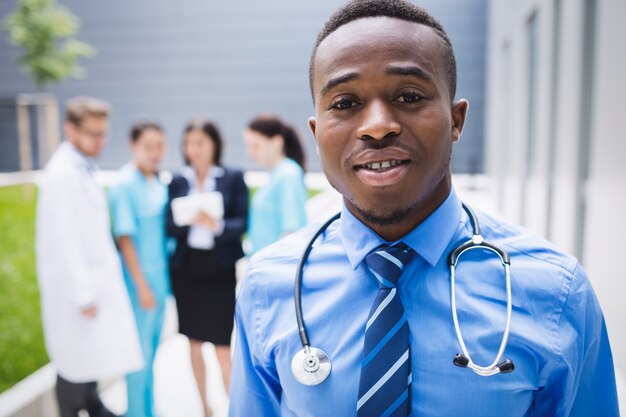 Doctor standing in hospital premises