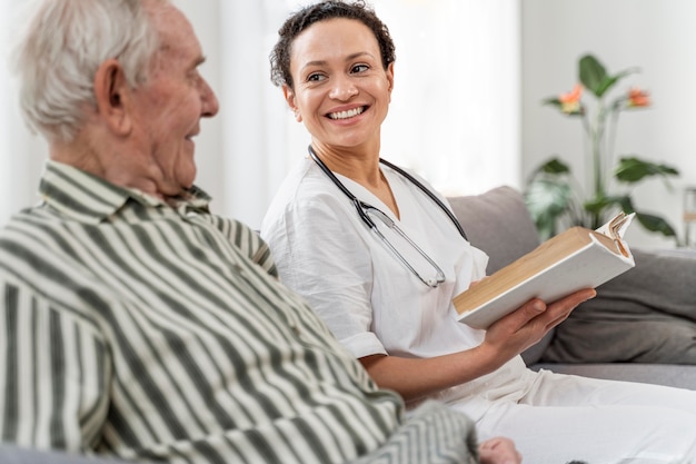 Doctor talking with her patient