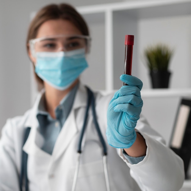 Doctor wearing face mask at the hospital