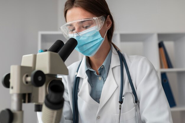 Doctor wearing face mask at the hospital