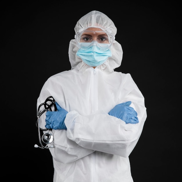 Doctor wearing pandemic medical wear