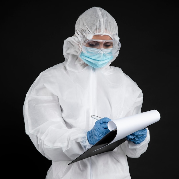 Free photo doctor wearing protective medical equipment