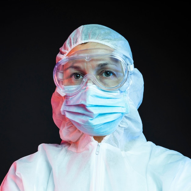 Doctor wearing protective medical equipment