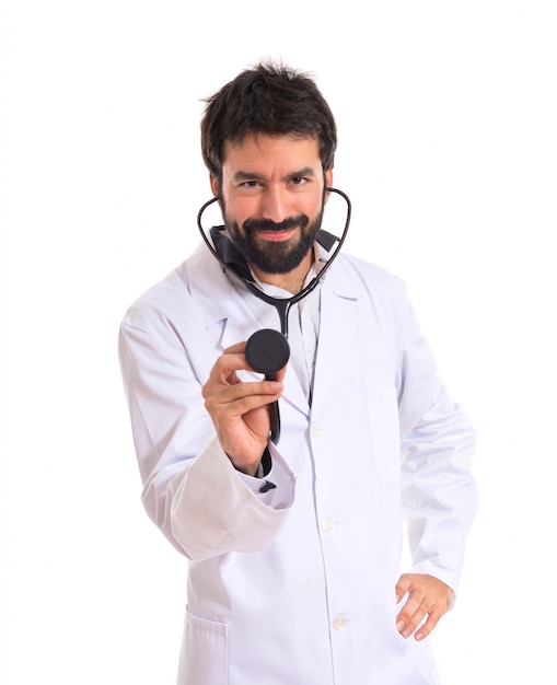 Free photo doctor over white background