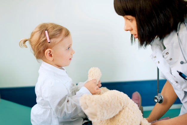 Doctor with baby girl