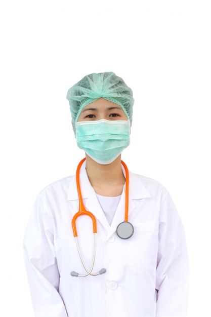 Doctor with mask and stethoscope