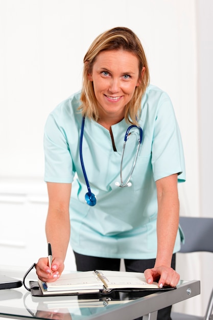 Doctor woman with pen