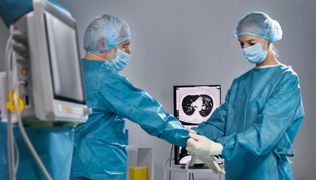 Doctors preparing for a surgical procedure