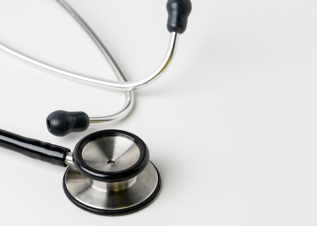 Doctors stethoscope on a white background