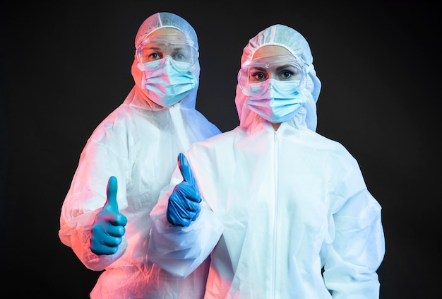 Doctors wearing protective medical equipment