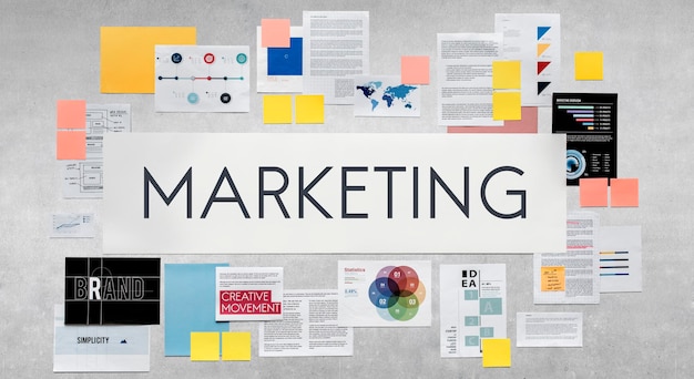 Foto gratuita documento strategia di marketing business concept