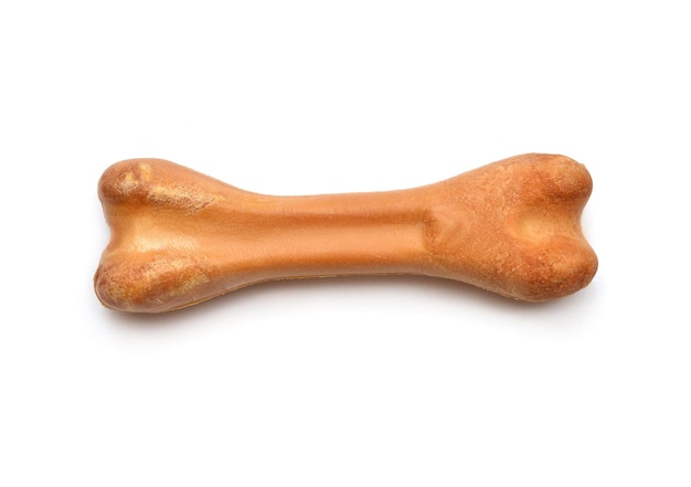 Собачья кость для жевания, изолированные на белом фоне
