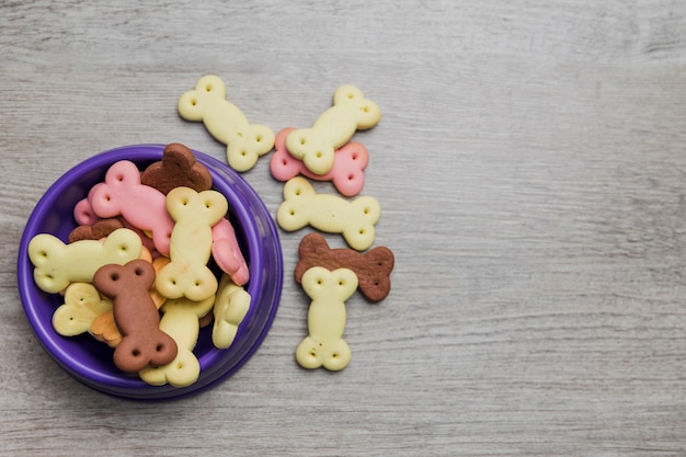 Dog bowl with treats