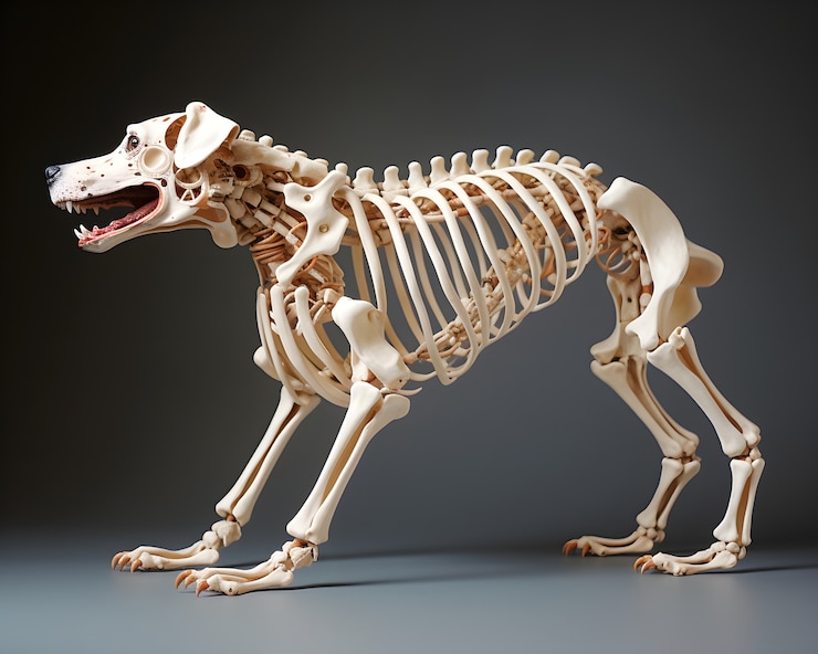 Free Photo dog skeleton in studio
