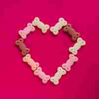 Free photo dog snacks in heart shape