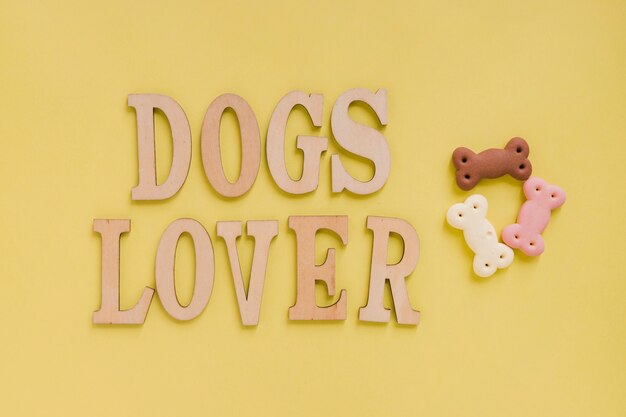 Dogs lover lettering with treats
