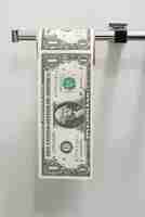 Free photo dollar bills toilet roll